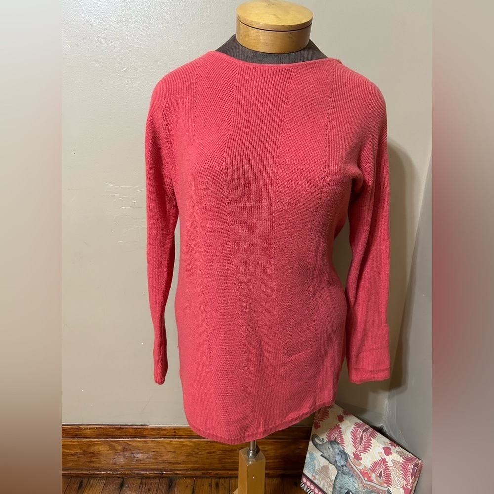 Talbots Sweater, Women's Size Large Coral Cashmere‎ Pullover
